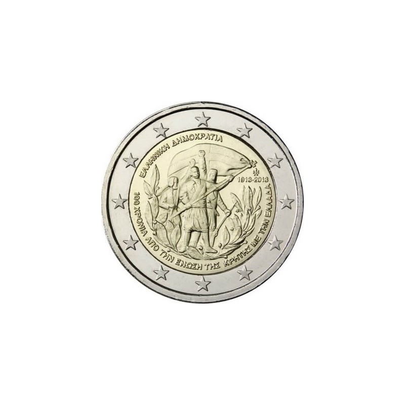 2 Euros Grèce 2013, UNC, 100ᵉ anniversaire du rattachement de la Crète à la Grèce