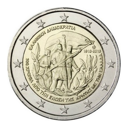 2 Euros Grèce 2013, UNC, 100ᵉ anniversaire du rattachement de la Crète à la Grèce