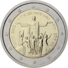 2 Euros Vatican 2013, Coffret BU, 28ᵉ Journée mondiale de la jeunesse, à Rio de Janeiro