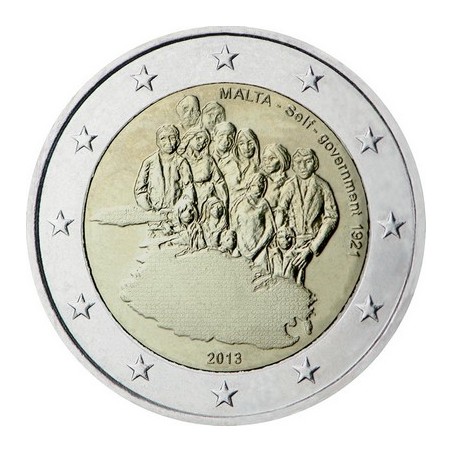 2 Euros Malte 2013, UNC, Constitution du gouvernement autonome de 1921