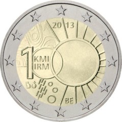 2 Euros Belgique 2013, UNC, 100e anniversaire de l’institut royal météorologique de Belgique