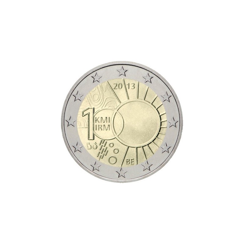 2 Euros Belgique 2013, UNC, 100e anniversaire de l’institut royal météorologique de Belgique