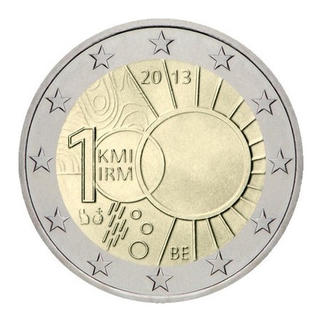 2 Euros Belgique 2013, UNC, 100e anniversaire de l’institut royal météorologique de Belgique