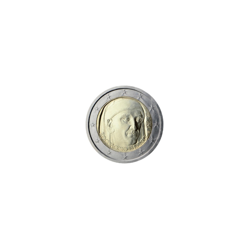 2 Euros Italie 2013, UNC, 700ᵉ anniversaire de la naissance de l’écrivain italien Giovanni Boccaccio