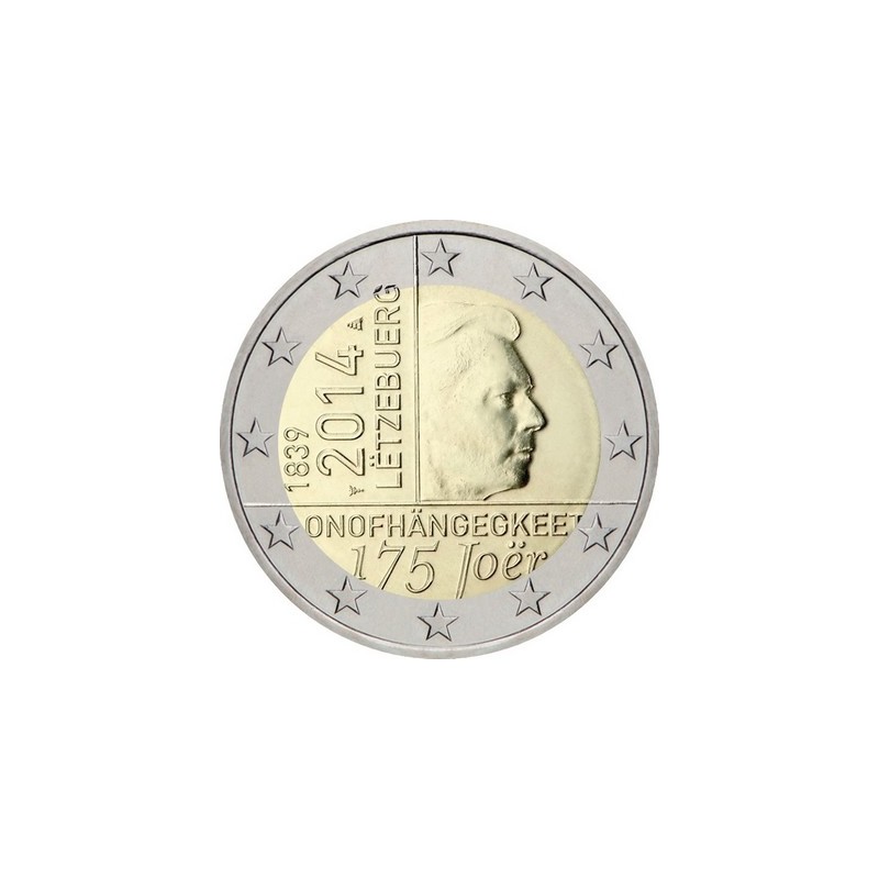 2 Euros Luxembourg 2014, UNC, 175ᵉ anniversaire de l’indépendance du Grand-Duché de Luxembourg