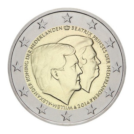 2 Euros Pays-Bas 2014, UNC, Accession au trône du Roi Willem-Alexander