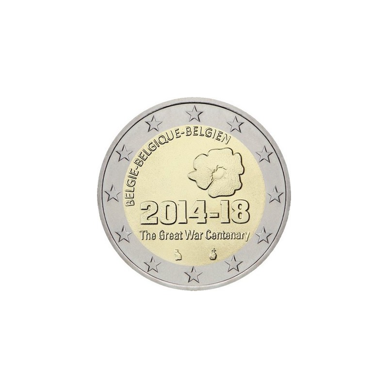 2 Euros Belgique 2014, UNC, 100e anniversaire du début de la première guerre mondiale