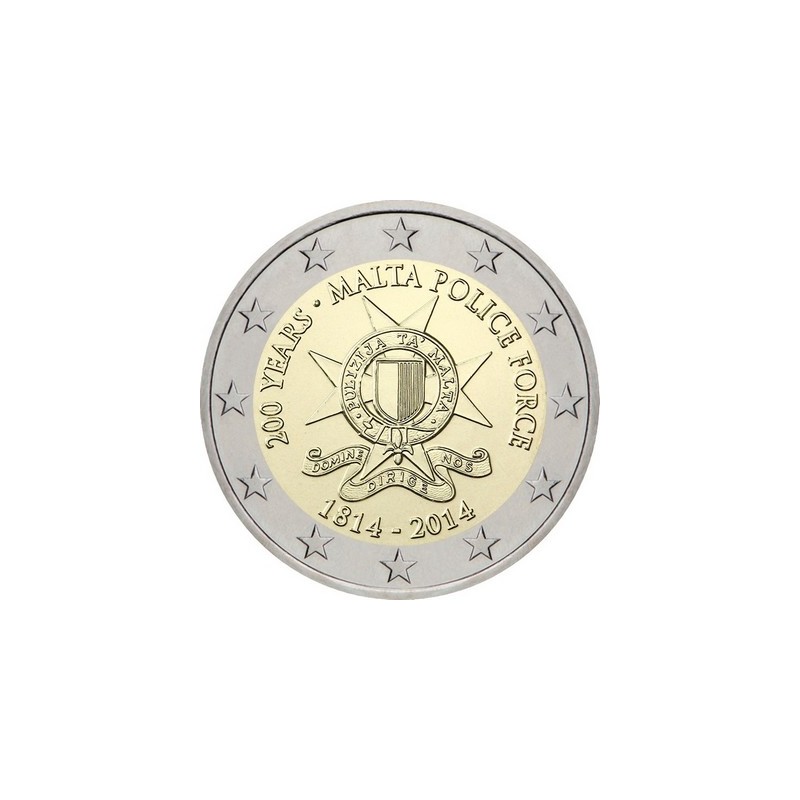 2 Euros Malte 2014, UNC, 200ᵉ anniversaire des forces de police de Malte