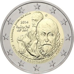 2 Euros Grèce 2014, UNC, 400e anniversaire de la mort de Domínikos Theotokópoulos, dit El Greco