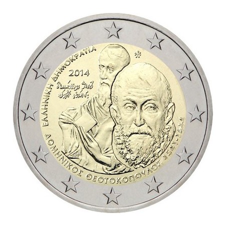 2 Euros Grèce 2014, UNC, 400e anniversaire de la mort de Domínikos Theotokópoulos, dit El Greco