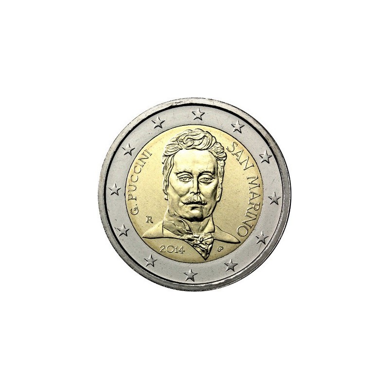 2 Euros Saint-Marin 2014, Coffret BU, 500ᵉ anniversaire de la Mort du compositeur Italien Giacomo Puccini