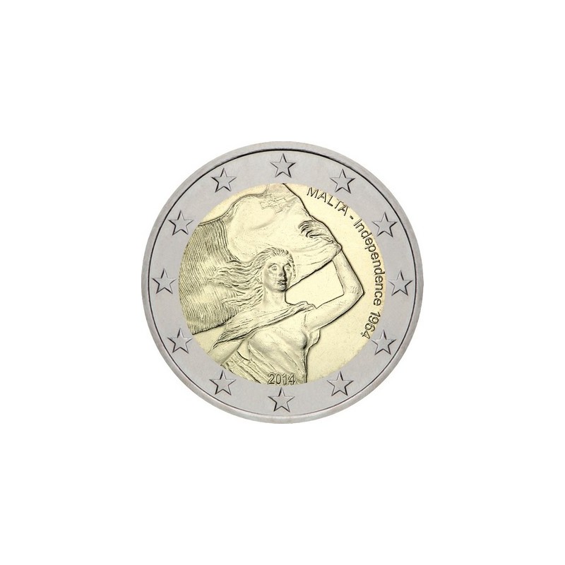 2 Euros Malte 2014, UNC, 50ᵉ anniversaire de son indépendance